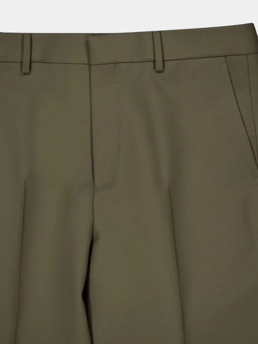Forest Green Wool Gabardine Trousers sold by Fashion Clinic product image thumbnail 3