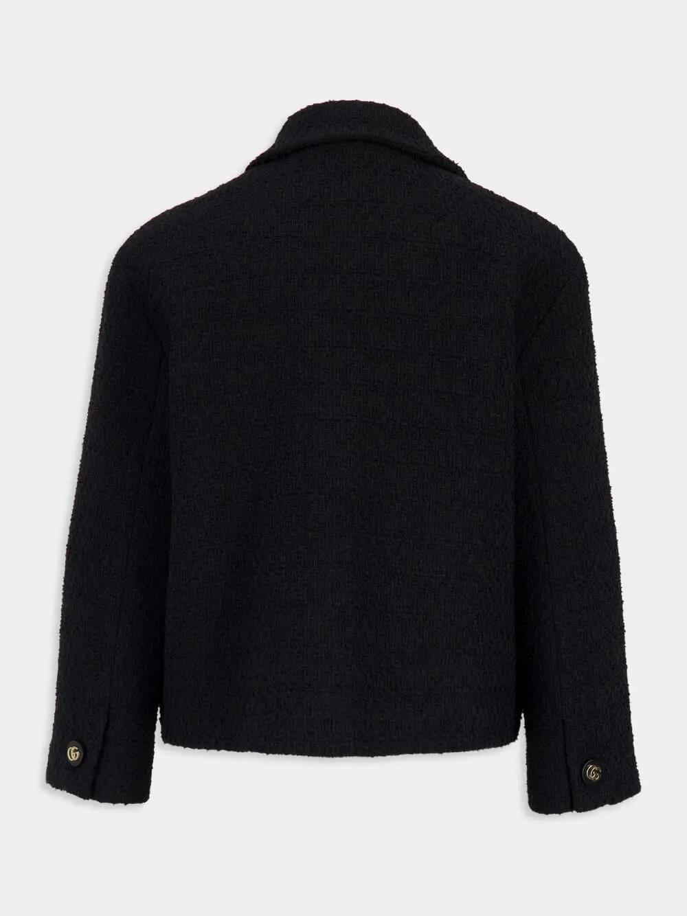 Black Cropped Wool Bouclé Jacket sold by Fashion Clinic product image thumbnail 2