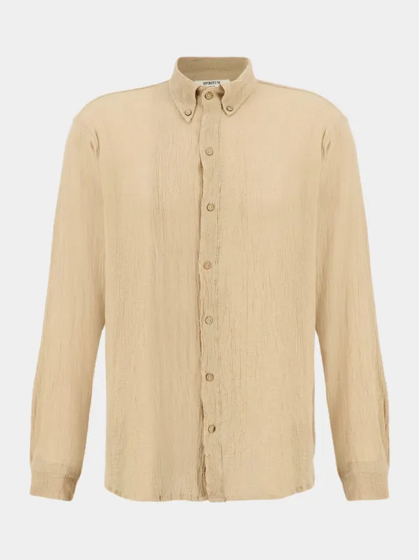 Beige Khaky Balam Cotton Shirt sold by Fashion Clinic