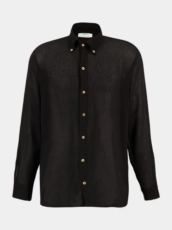 Black Balam Cotton Shirt sold by Fashion Clinic