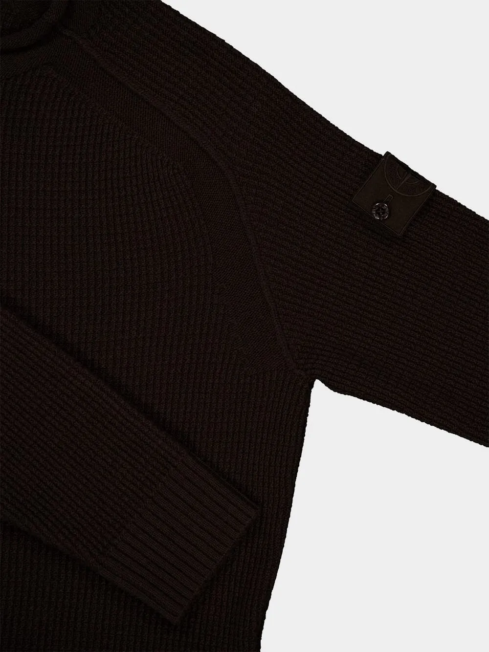 Dark Brown Virgin Wool Crewneck Sweater sold by Fashion Clinic product image thumbnail 4