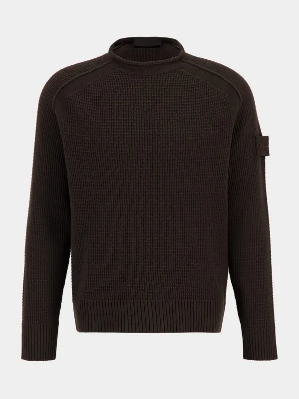 Dark Brown Virgin Wool Crewneck Sweater sold by Fashion Clinic