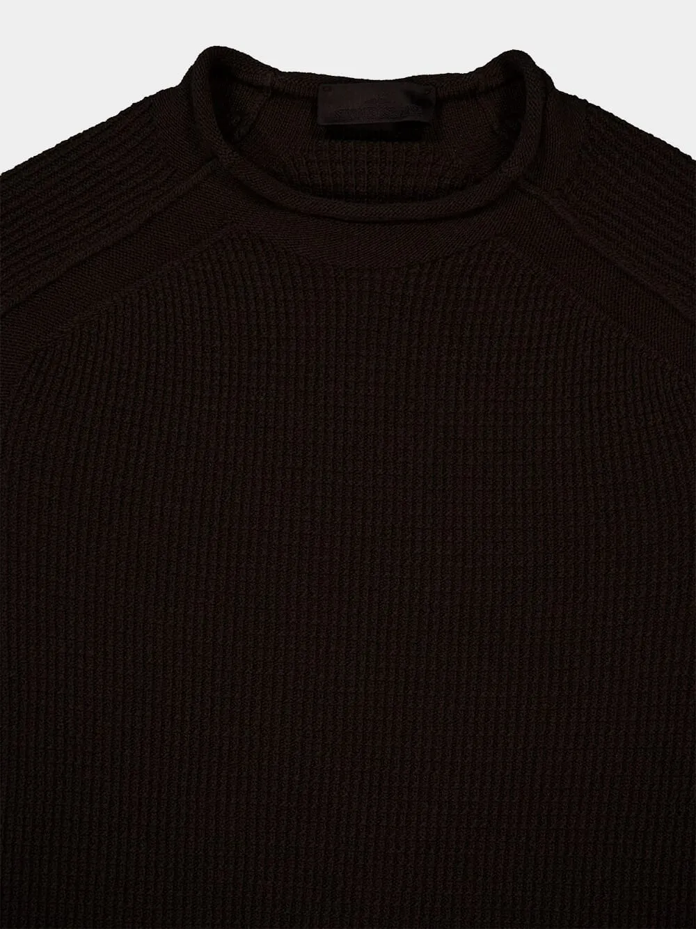 Dark Brown Virgin Wool Crewneck Sweater sold by Fashion Clinic product image thumbnail 3