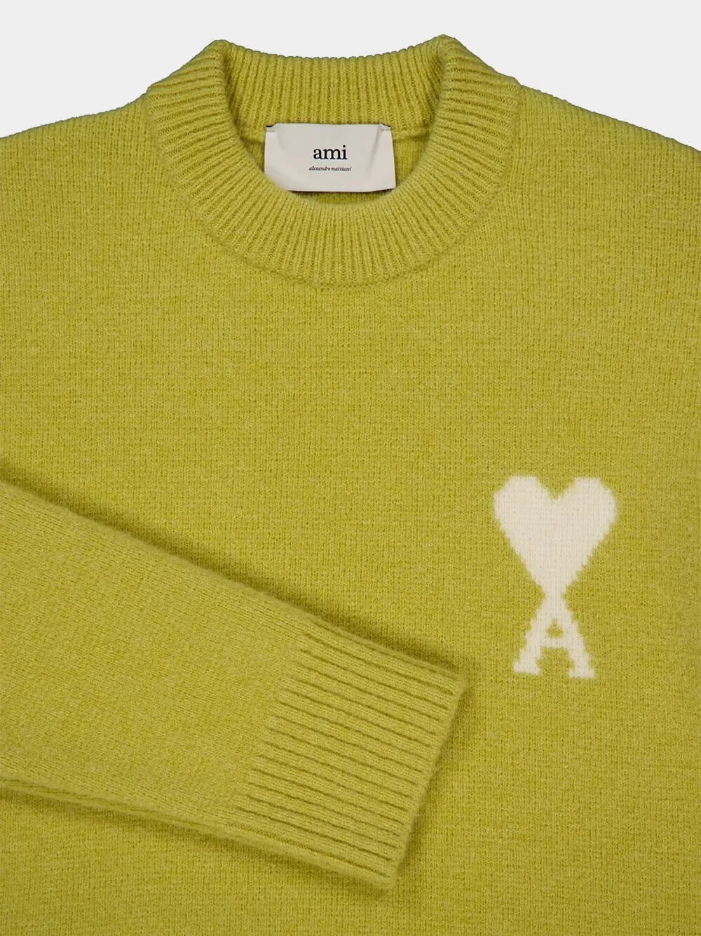 Lime Green Alpaca Ami De Coeur Crewneck Sweater sold by Fashion Clinic product image thumbnail 5