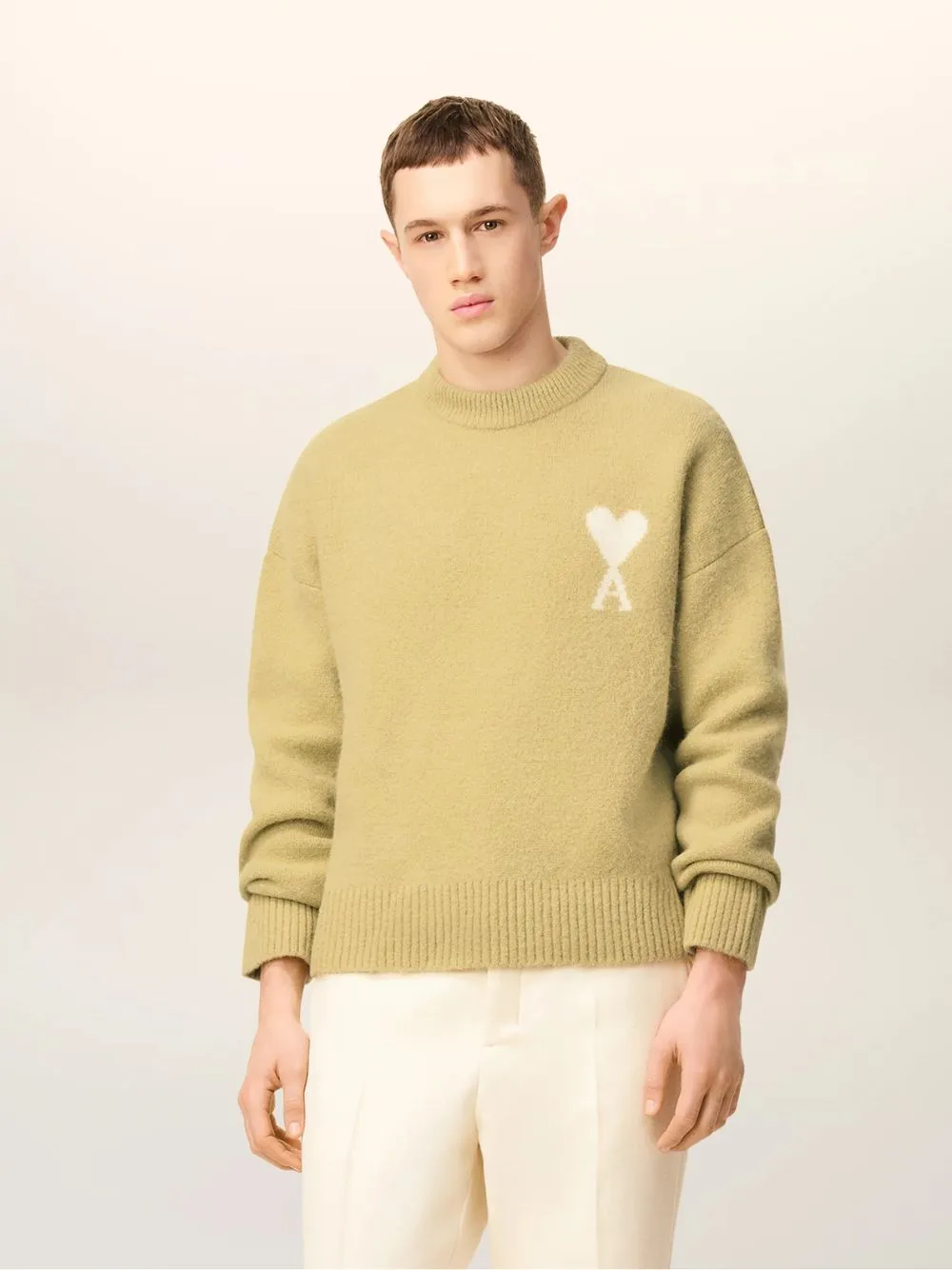 Lime Green Alpaca Ami De Coeur Crewneck Sweater sold by Fashion Clinic