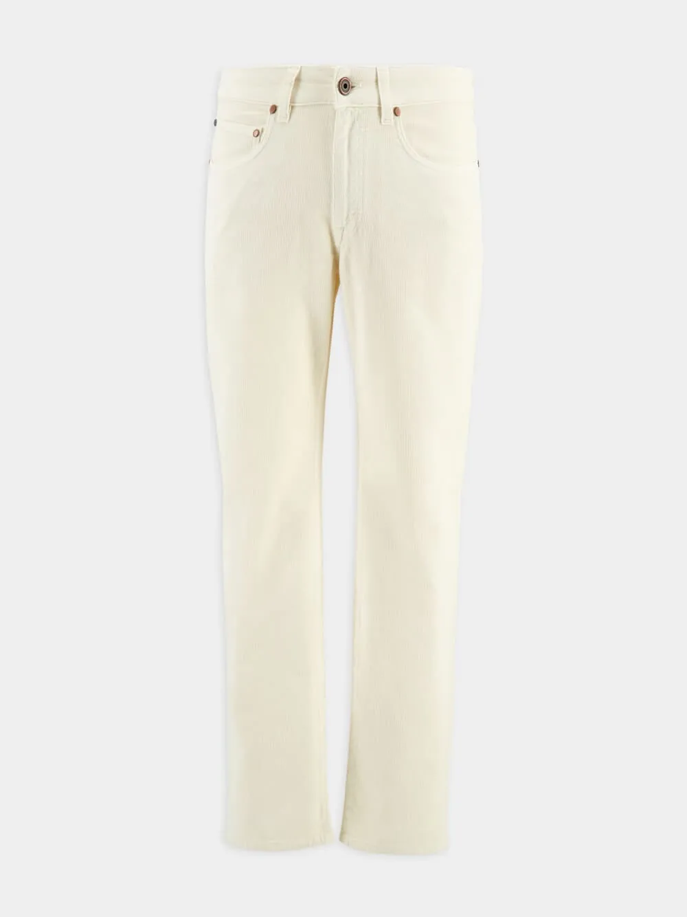 Beige Regular Fit Corduroy Trousers sold by Fashion Clinic