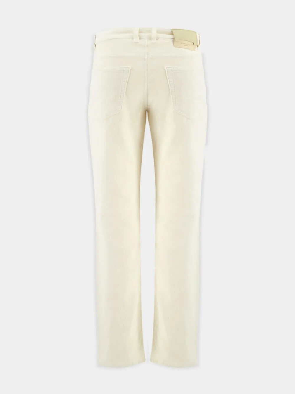 Beige Regular Fit Corduroy Trousers sold by Fashion Clinic product image thumbnail 2