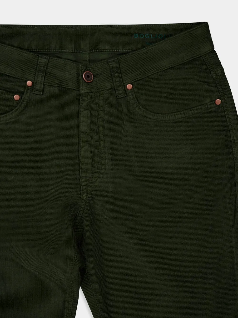 Green Regular Fit Corduroy Trousers sold by Fashion Clinic product image thumbnail 3