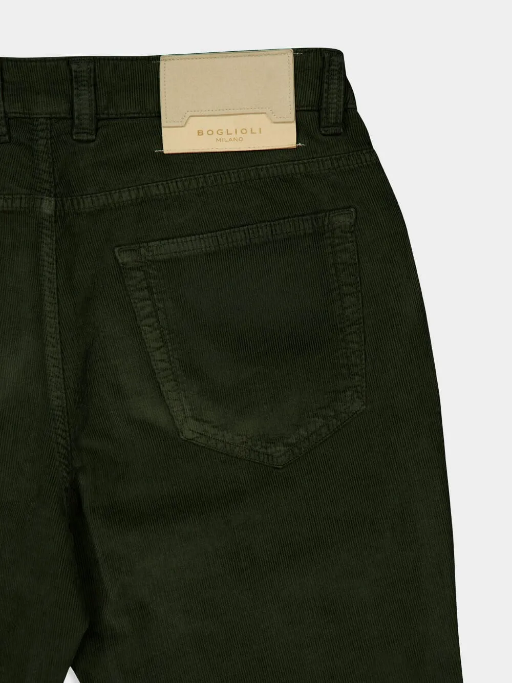 Green Regular Fit Corduroy Trousers sold by Fashion Clinic product image thumbnail 4