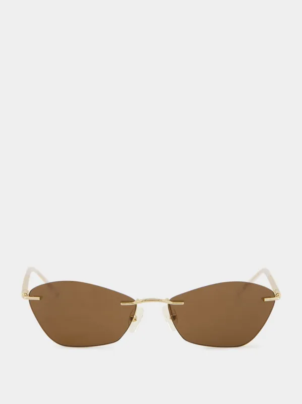 Gold T-Bar Slim Sunglasses sold by Fashion Clinic