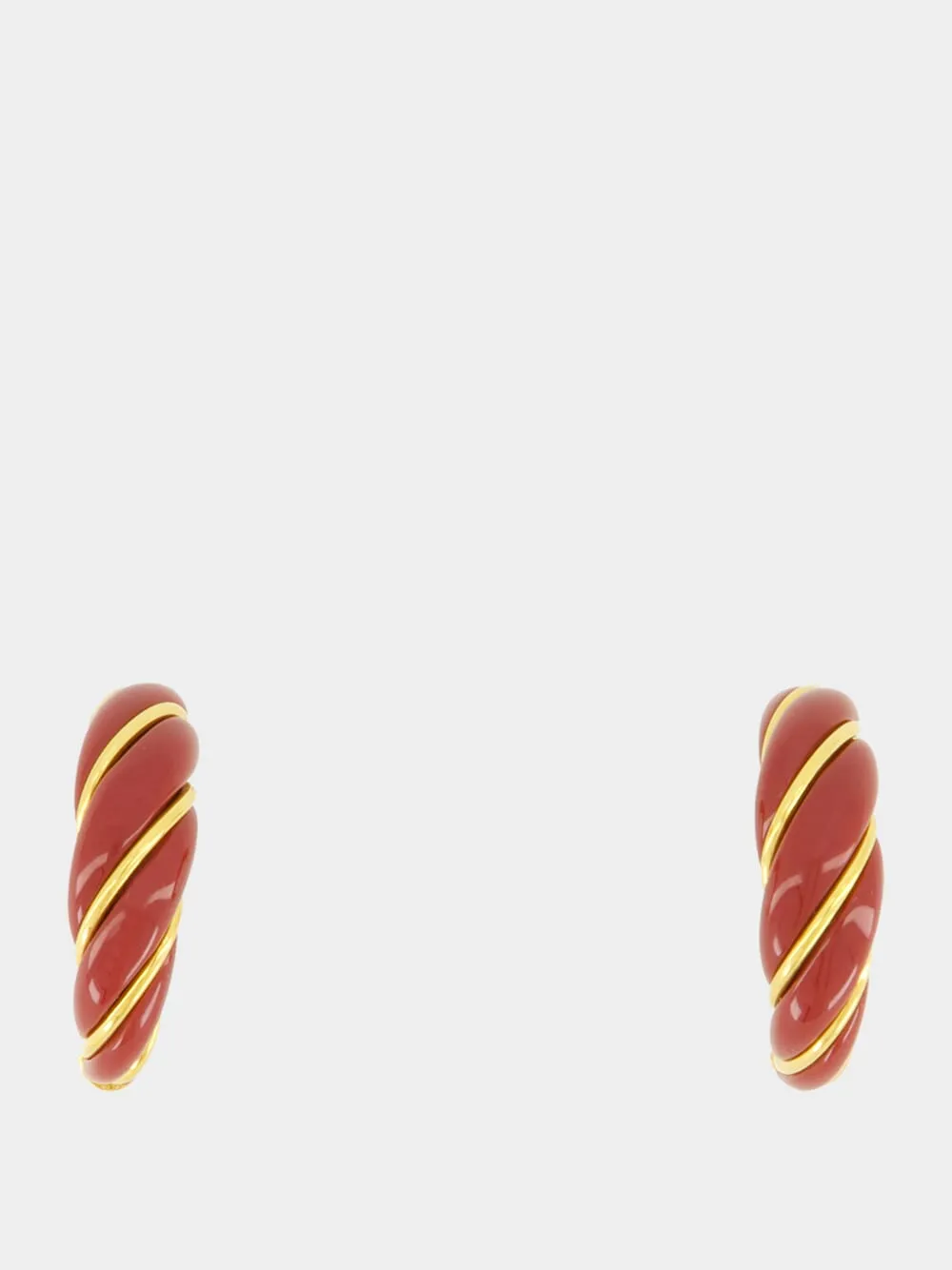 Burgundy Twisted Diana Earrings sold by Fashion Clinic