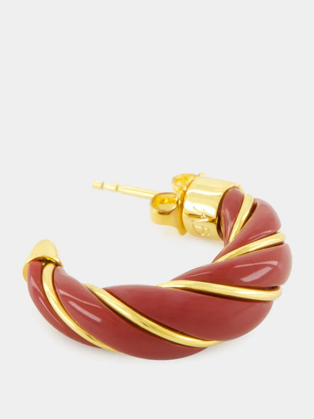 Burgundy Twisted Diana Earrings sold by Fashion Clinic product image thumbnail 3