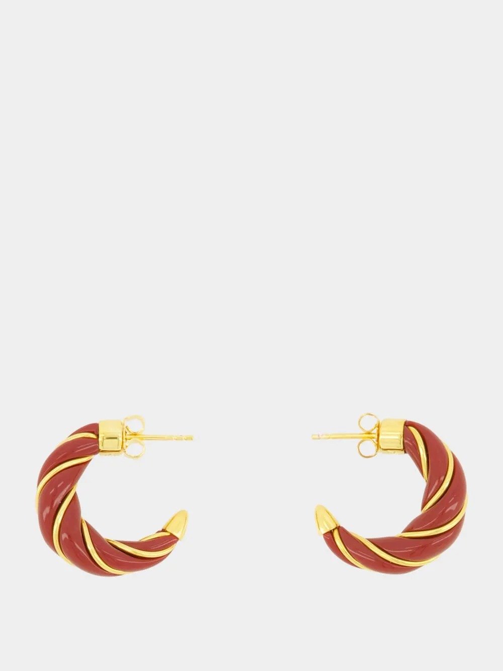 Burgundy Twisted Diana Earrings sold by Fashion Clinic product image thumbnail 2