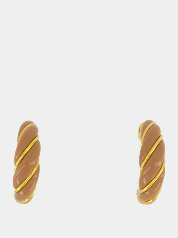 Cappuccino Twisted Diana Earrings made by Fashion Clinic