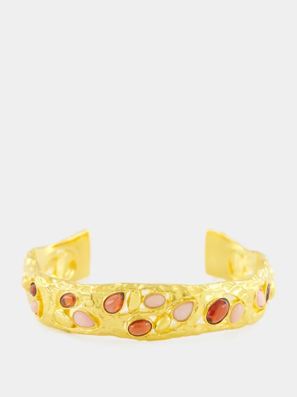 Gold Atalide Bracelet with Garnet and Opal sold by Fashion Clinic