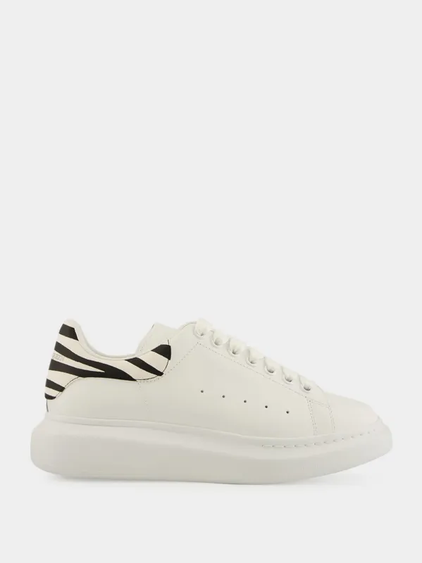 White Oversized Zebra Heel Sneakers sold by Fashion Clinic