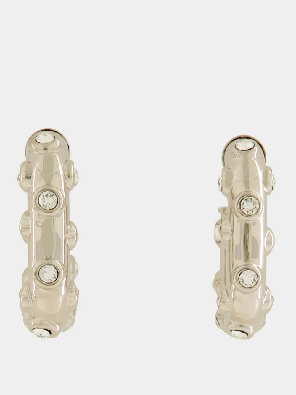 Silver XL Link Rhinestone Earrings sold by Fashion Clinic product image thumbnail 2