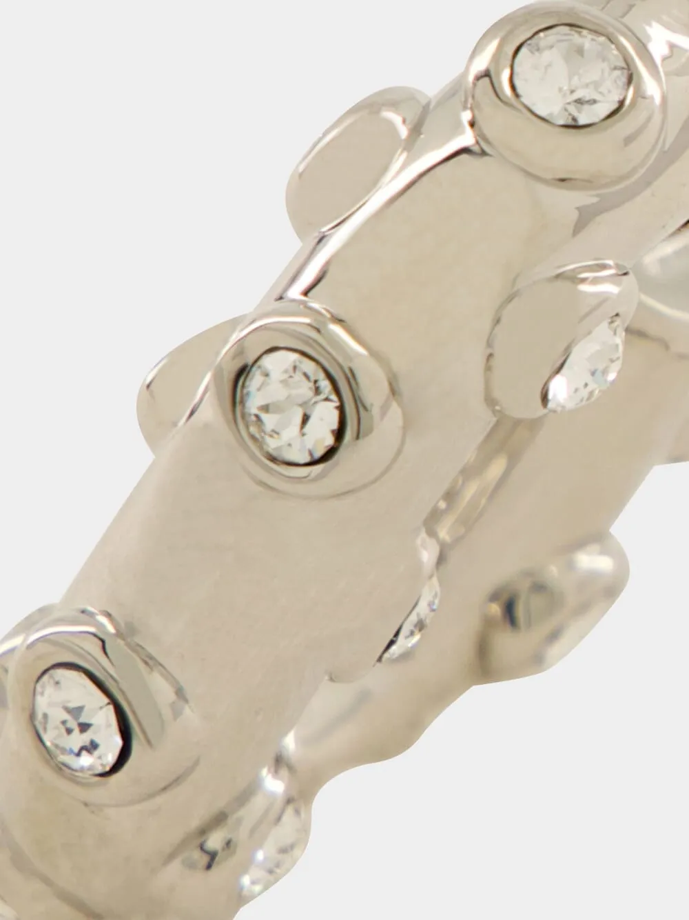 Silver XL Link Rhinestone Earrings sold by Fashion Clinic product image thumbnail 5