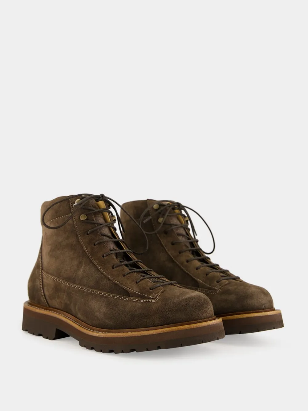 Brown Waxed Suede Outdoor Boots sold by Fashion Clinic product image thumbnail 3