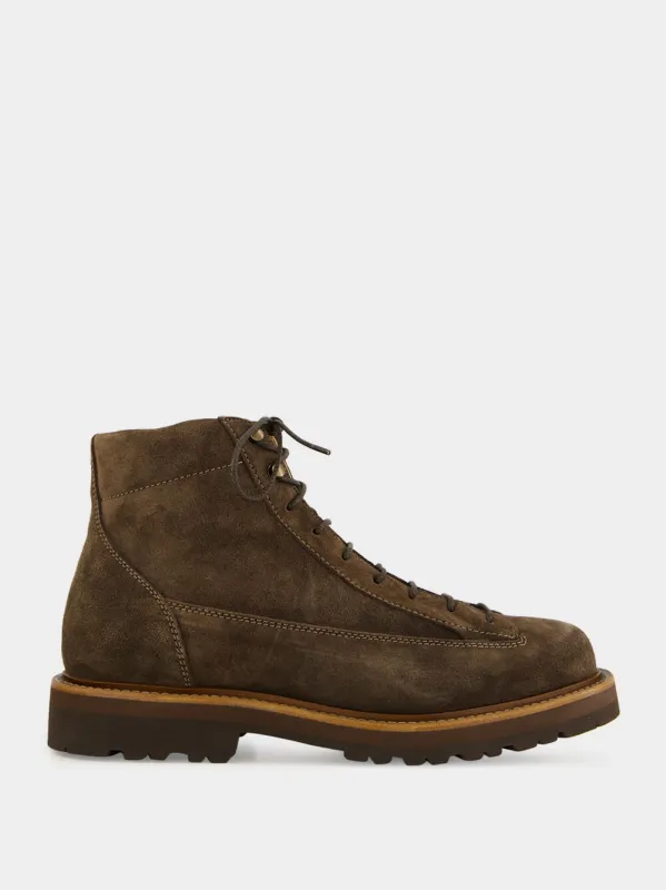 Brown Waxed Suede Outdoor Boots sold by Fashion Clinic