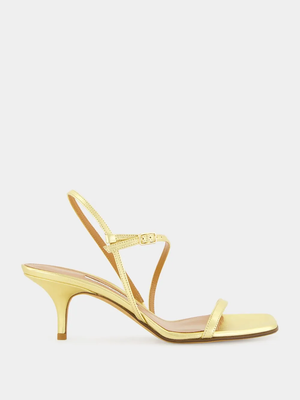 Washed Gold Hugo Nappa Sandals sold by Fashion Clinic