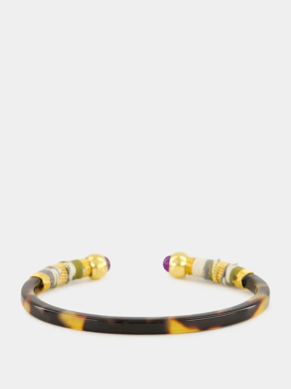Brown Sari Open Bangle with Semi-Precious Stones sold by Fashion Clinic product image thumbnail 2