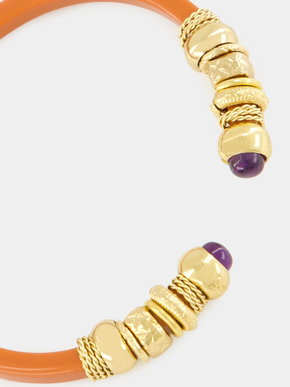 Coral Sari Open Bangle with Semi-Precious Stones sold by Fashion Clinic product image thumbnail 3