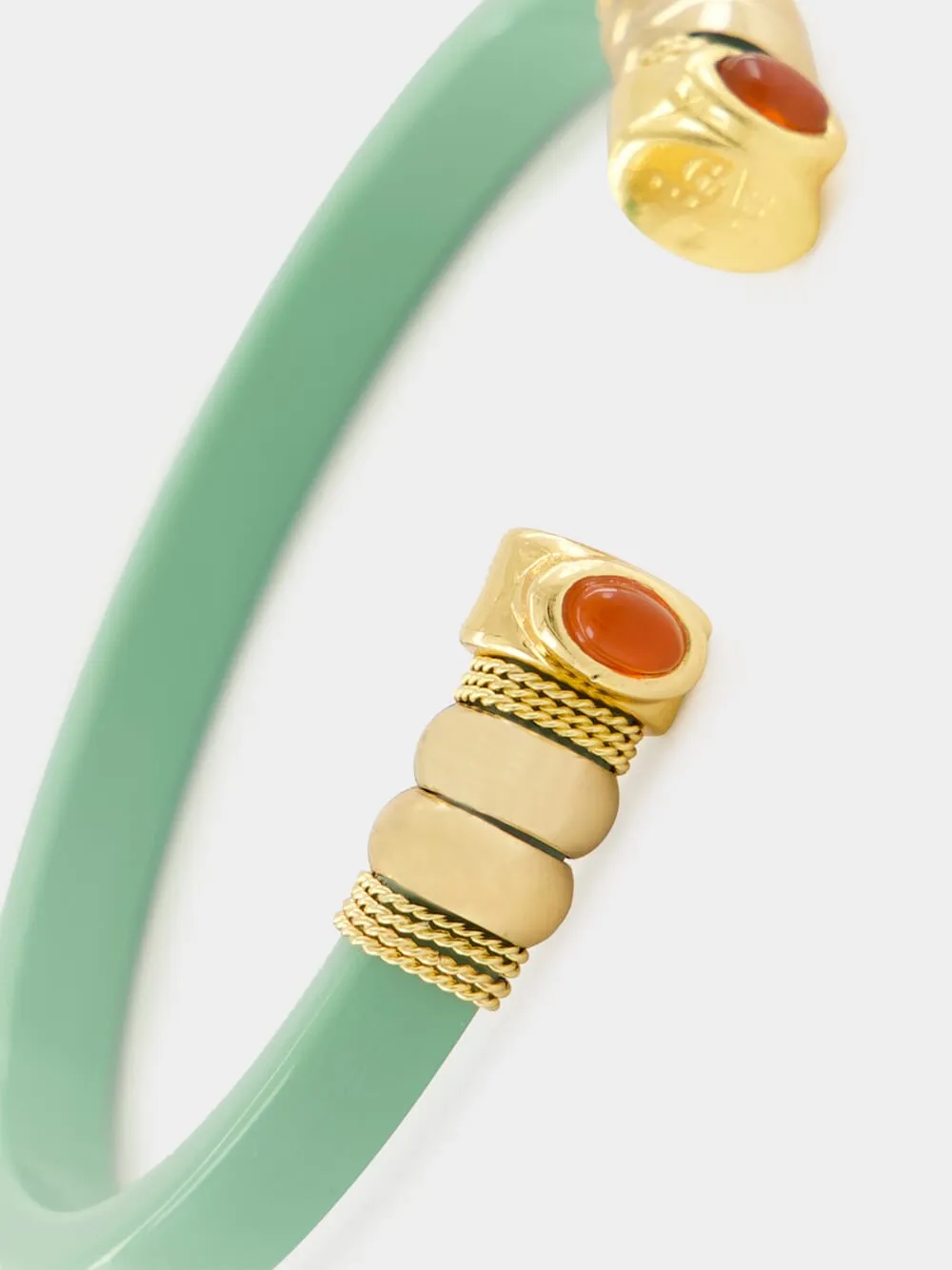 Green Sarina Open Bangle with Semi-Precious Stones sold by Fashion Clinic product image thumbnail 3