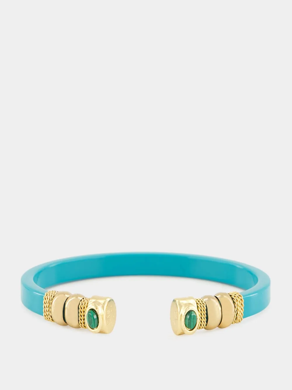 Turquoise Sarina Open Bangle with Semi-Precious Stones sold by Fashion Clinic