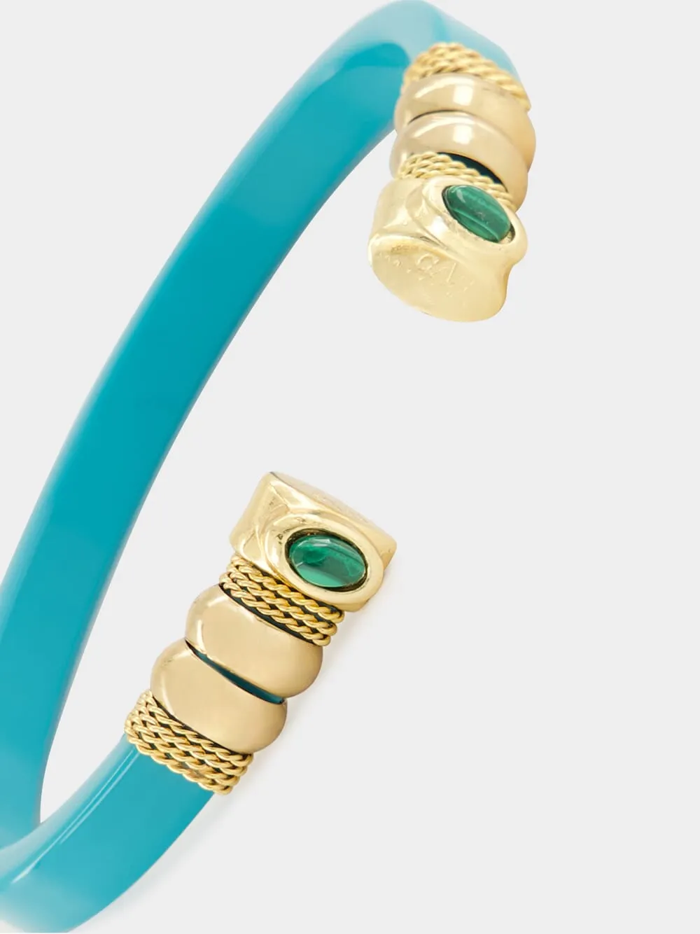 Turquoise Sarina Open Bangle with Semi-Precious Stones sold by Fashion Clinic product image thumbnail 3