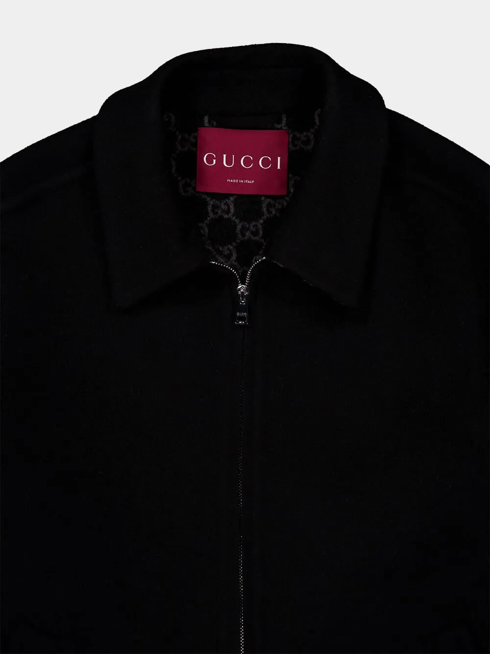 Black Wool Blouson Jacket sold by Fashion Clinic product image thumbnail 3