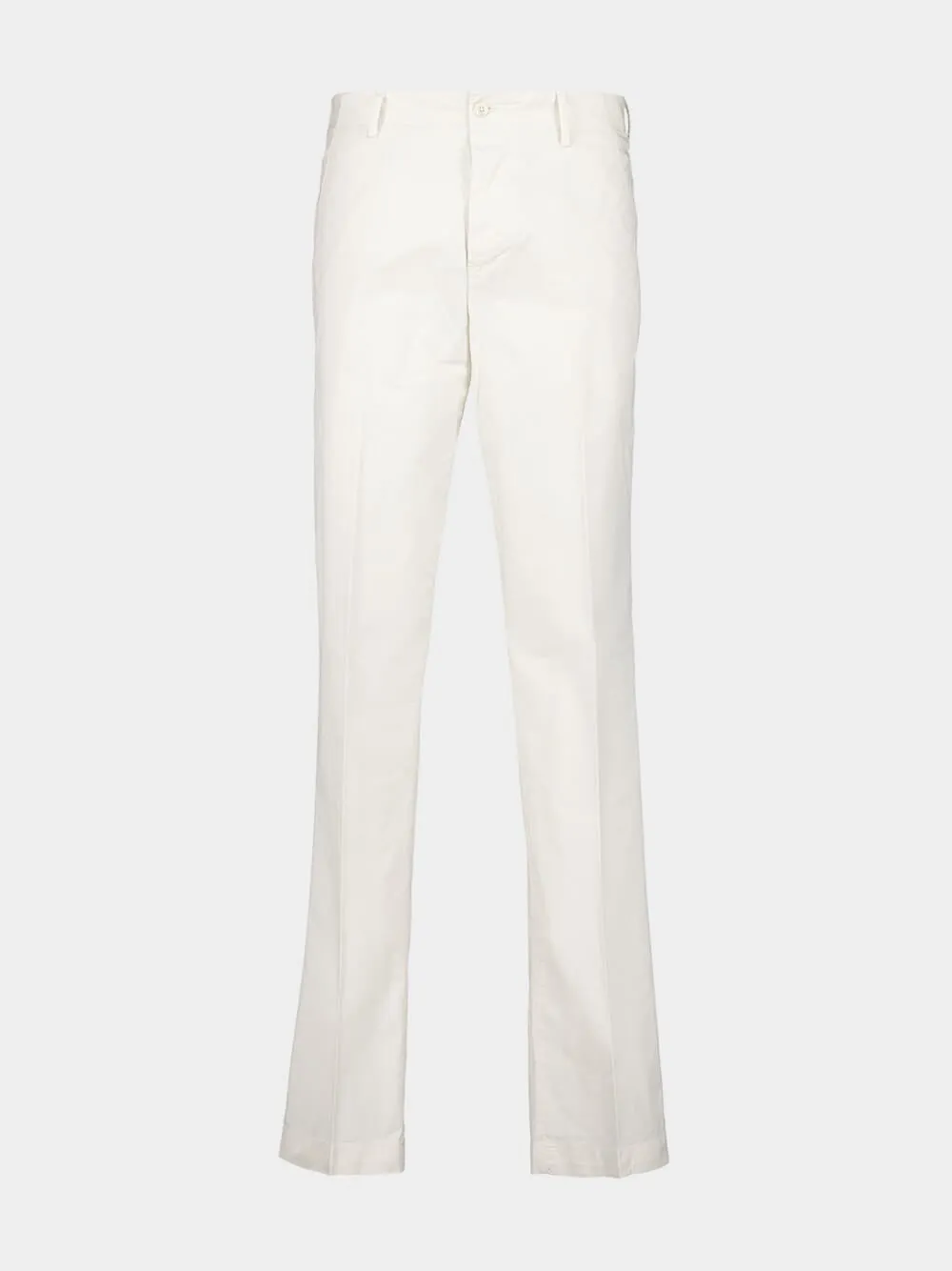 White Regular Fit Cotton Trousers sold by Fashion Clinic