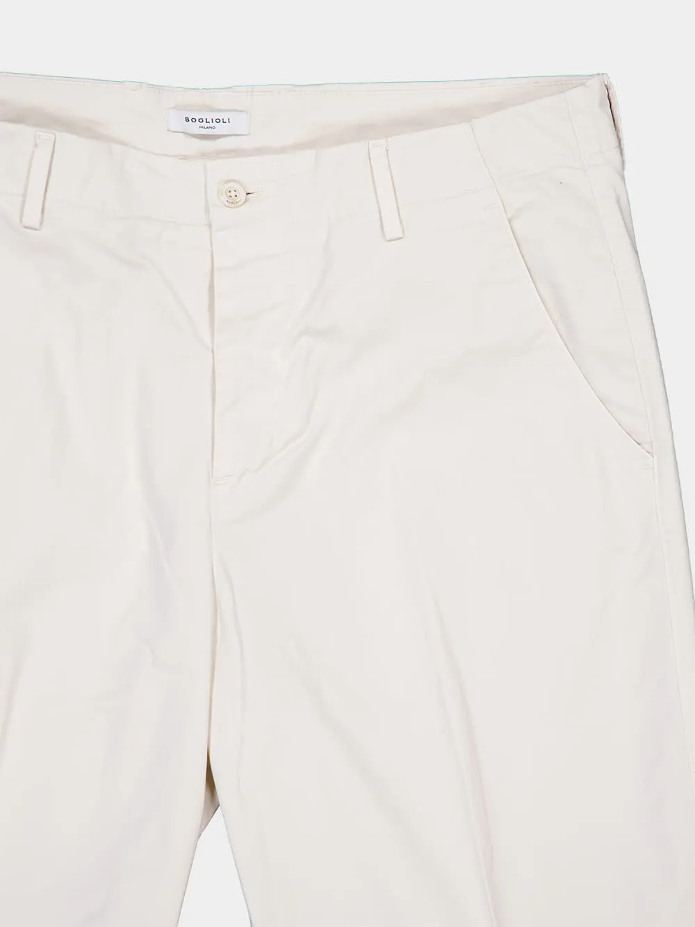 White Regular Fit Cotton Trousers sold by Fashion Clinic product image thumbnail 3