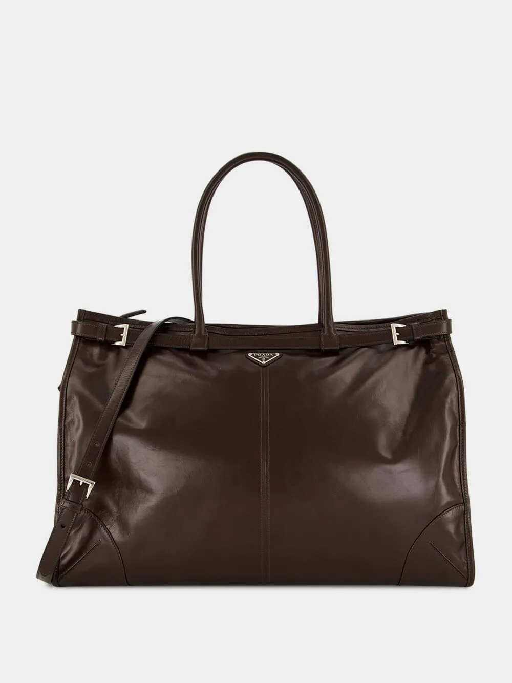 Dark Brown Bonnie Leather Tote Bag sold by Fashion Clinic product image thumbnail 2