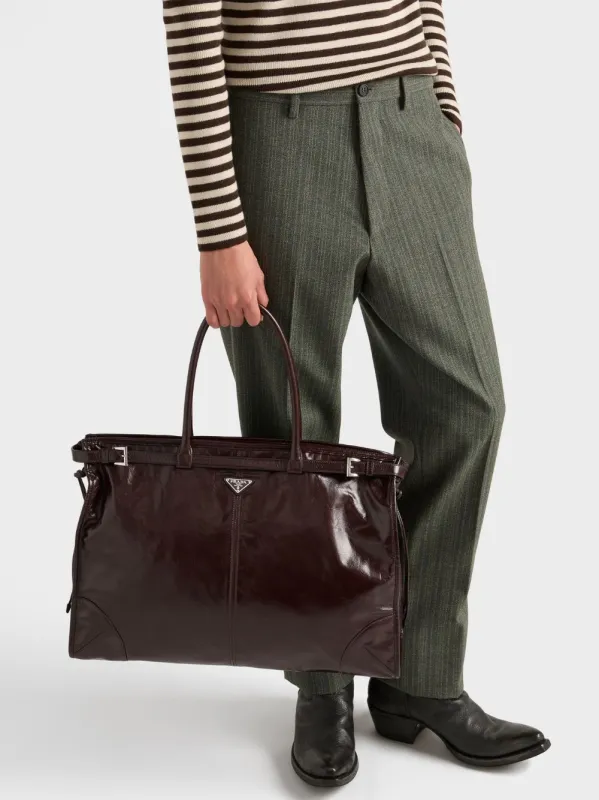 Dark Brown Bonnie Leather Tote Bag sold by Fashion Clinic