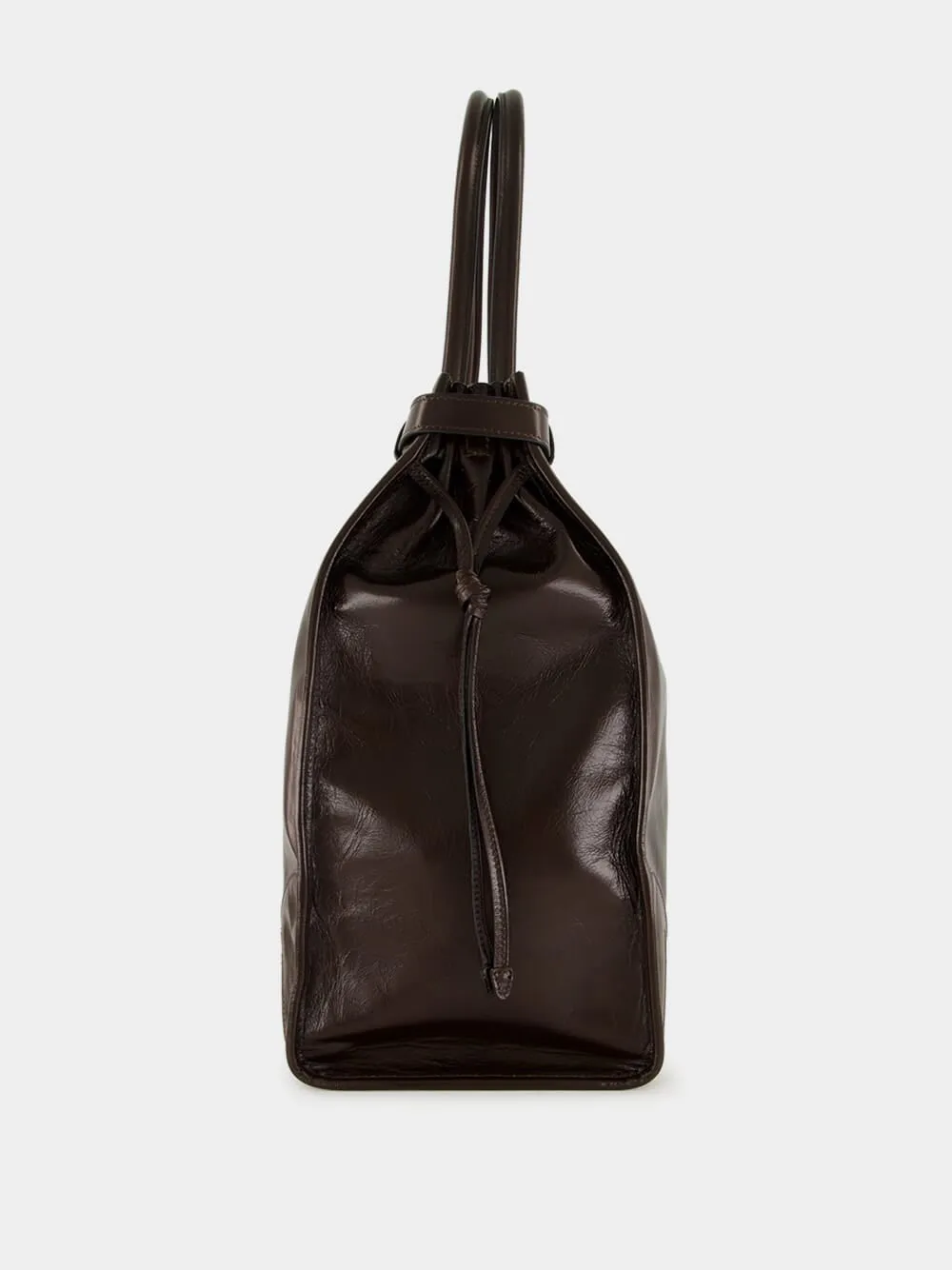 Dark Brown Bonnie Leather Tote Bag sold by Fashion Clinic product image thumbnail 5