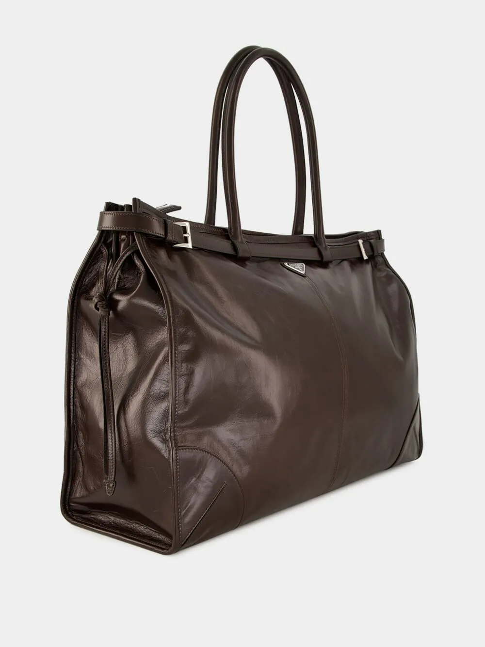 Dark Brown Bonnie Leather Tote Bag sold by Fashion Clinic product image thumbnail 4