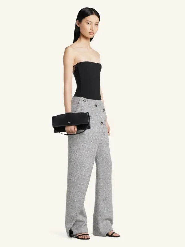 Black Leather Cuff Clutch sold by Fashion Clinic