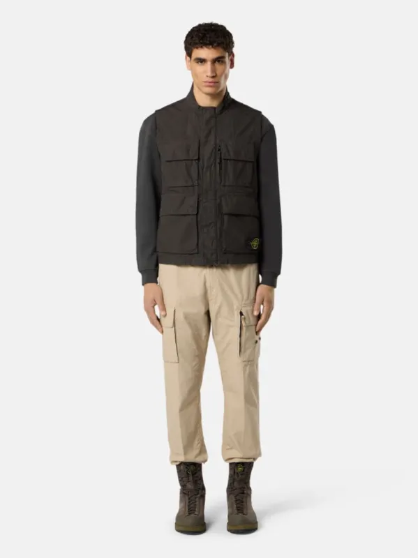 Lead Grey Canvas Utility Vest sold by Fashion Clinic