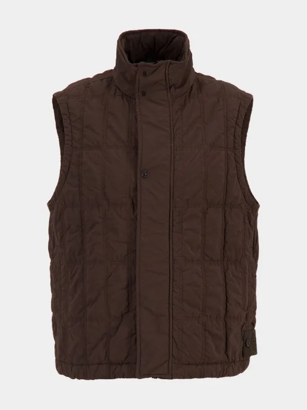Dark Brown Puffer Vest sold by Fashion Clinic