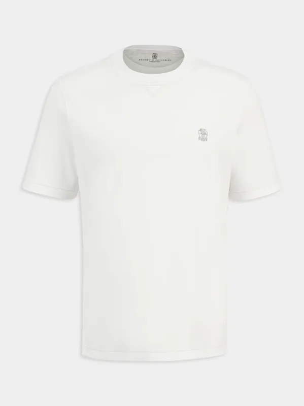 White Cotton Sport T-Shirt sold by Fashion Clinic