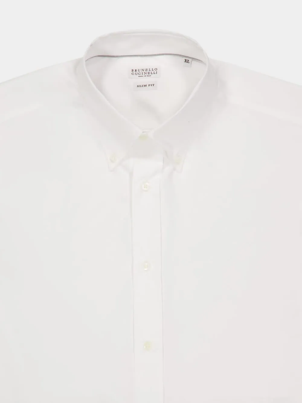 White Cotton Twill Slim Shirt sold by Fashion Clinic product image thumbnail 5
