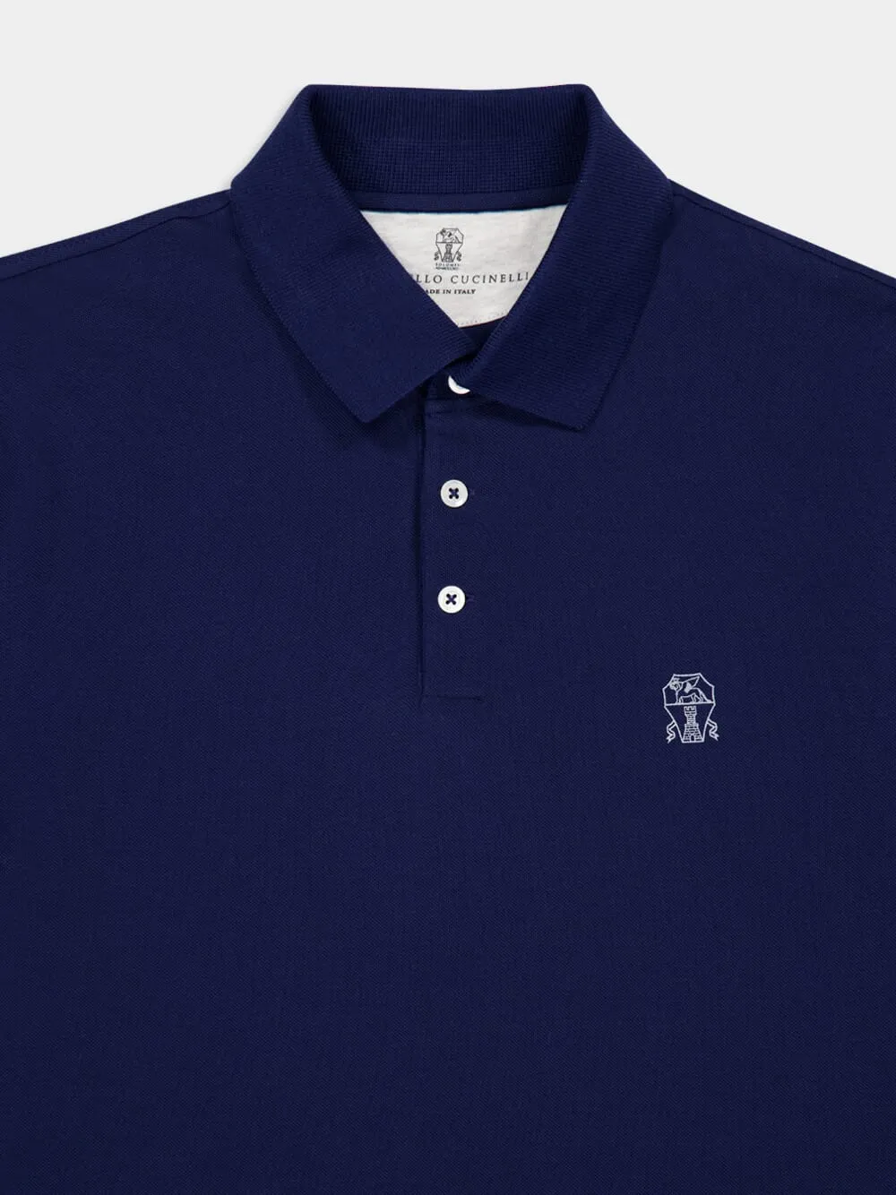 Blue Cotton Piqué Polo Shirt sold by Fashion Clinic product image thumbnail 3