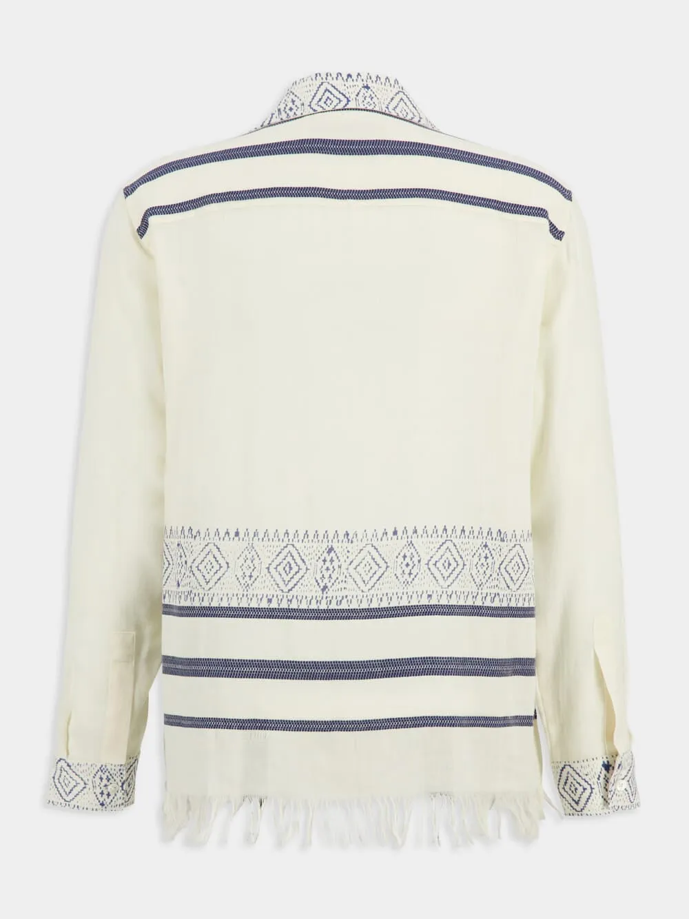 Off-White and Blue Talilo Embroidered Shirt sold by Fashion Clinic product image thumbnail 2