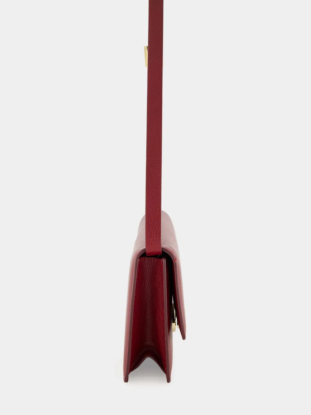 Ruby Red Supple Leather Aube Shoulder Bag sold by Fashion Clinic product image thumbnail 4