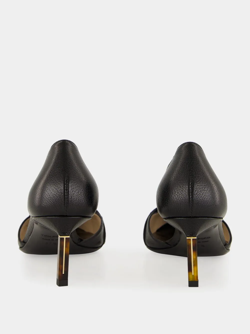 Black Supple Grain Leather D'Orsay Pumps sold by Fashion Clinic product image thumbnail 5