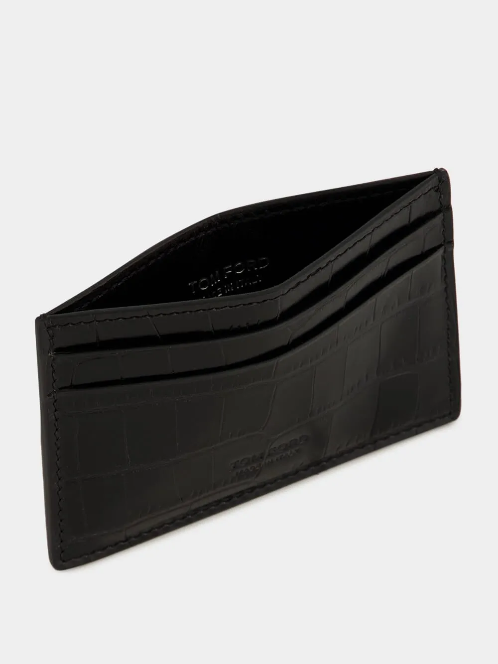Black Crocodile Card Holder sold by Fashion Clinic product image thumbnail 3