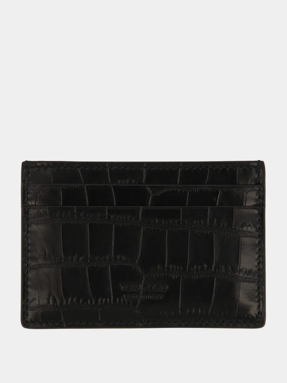Black Crocodile Card Holder sold by Fashion Clinic