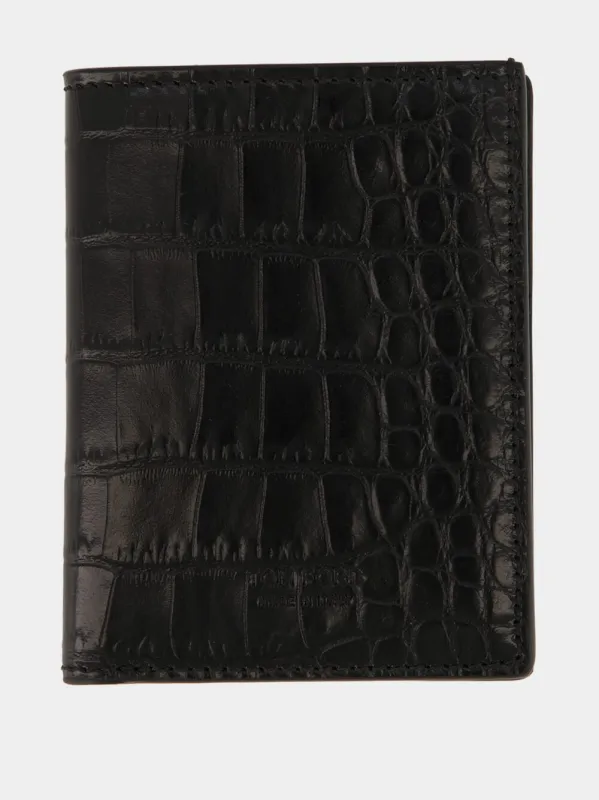 Black Slim Leather Card Case sold by Fashion Clinic