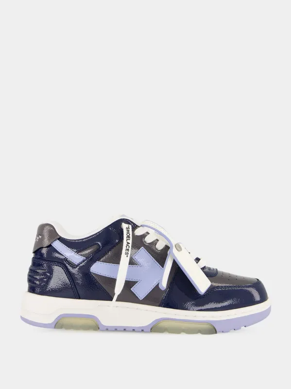 Grey Melange and Light Blue OOO Patent Sneakers sold by Fashion Clinic